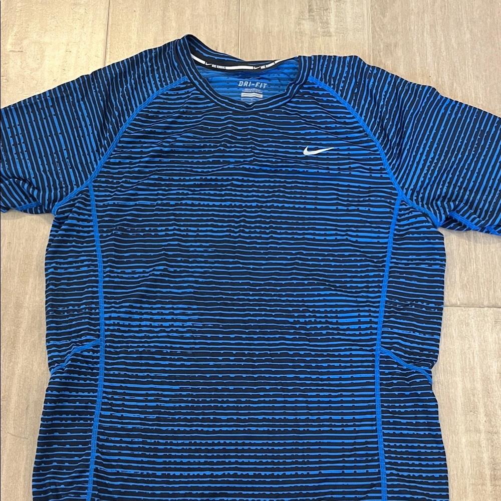 Nike Men’s Blue and Black Dri-FIT Running shirt